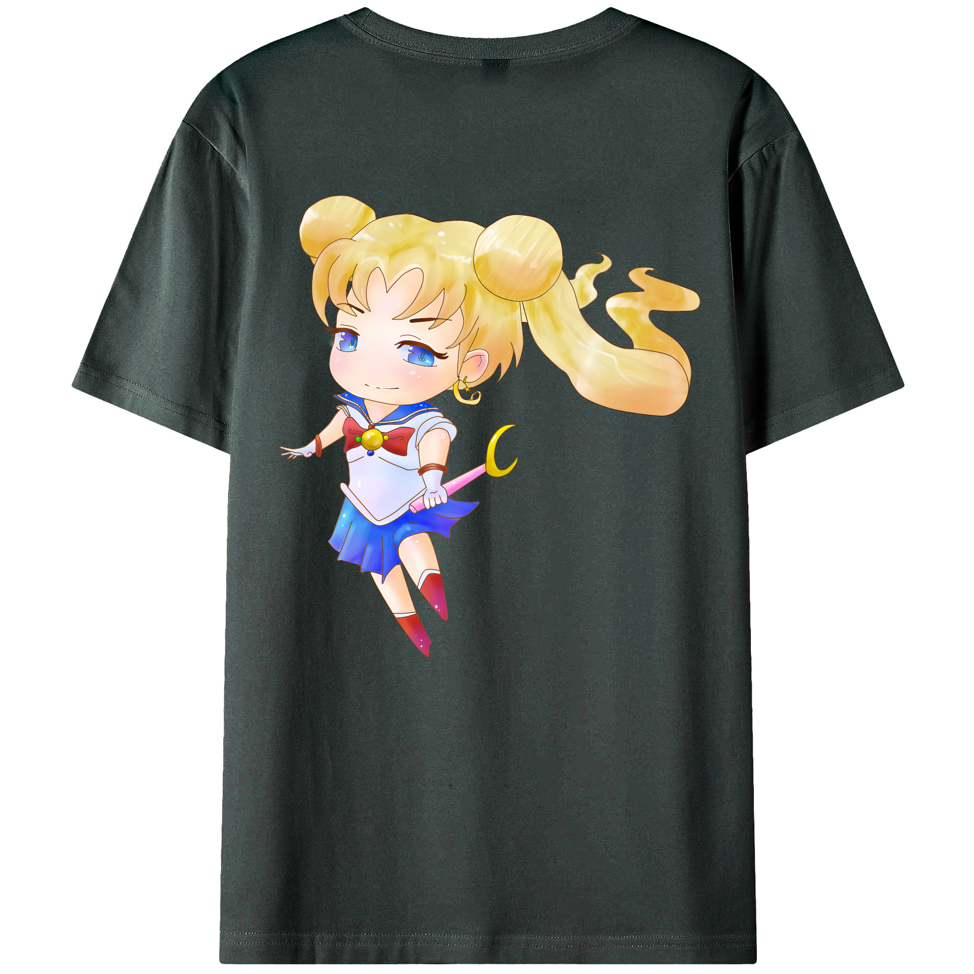 （画像用） 美少女戦士セーラームーン 愛野 美奈子 あいの みなこ Sailor Moon Aino Minako 綿100％ メンズ半袖Tシャツ（バックプリント） 通気性